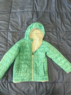 North Face Mossbud Hooded Puffer Jacket in Mint